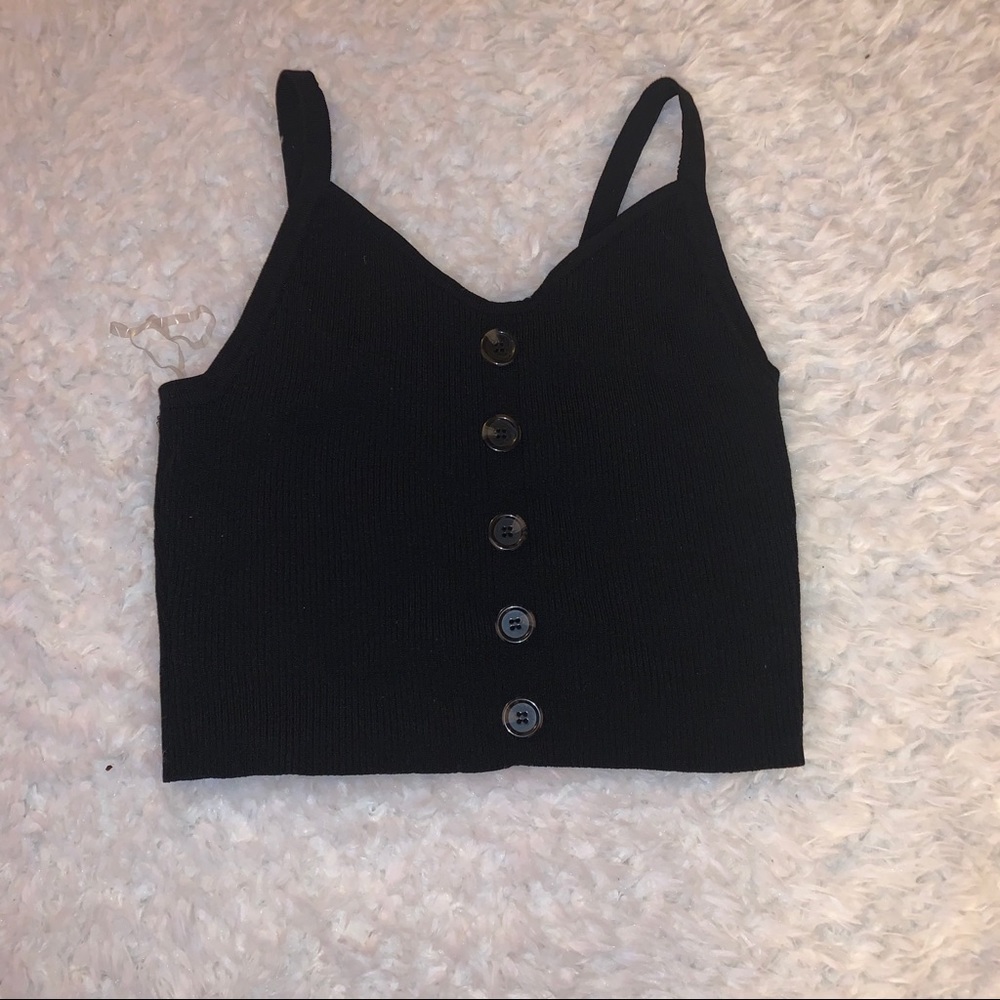 Black sweater crop top